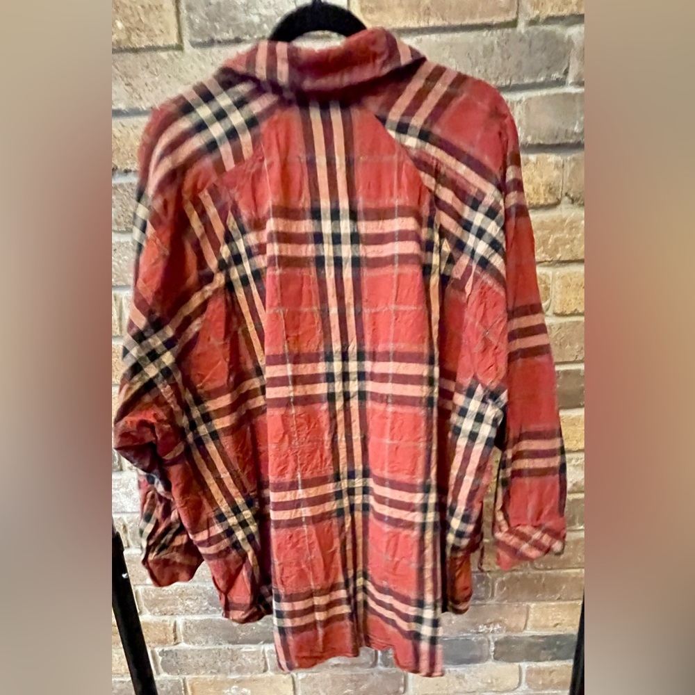 Rust plaid button down shirt - Picture 3 of 3